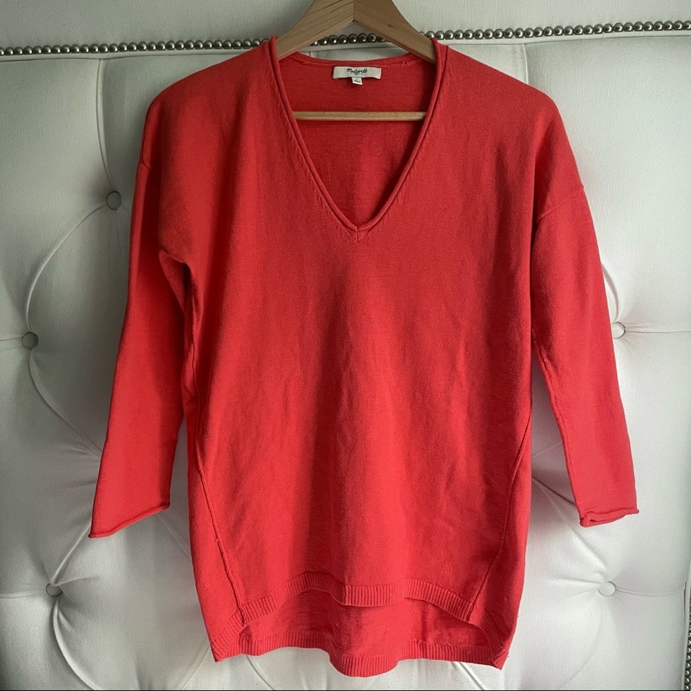 Madewell Deckhouse 358 Sweater in Coral Red